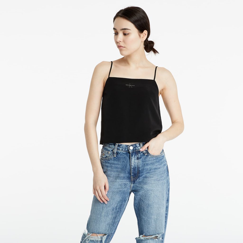černý crop top calvin klein jeans